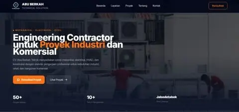 Screenshot website Abu Berkah Teknik